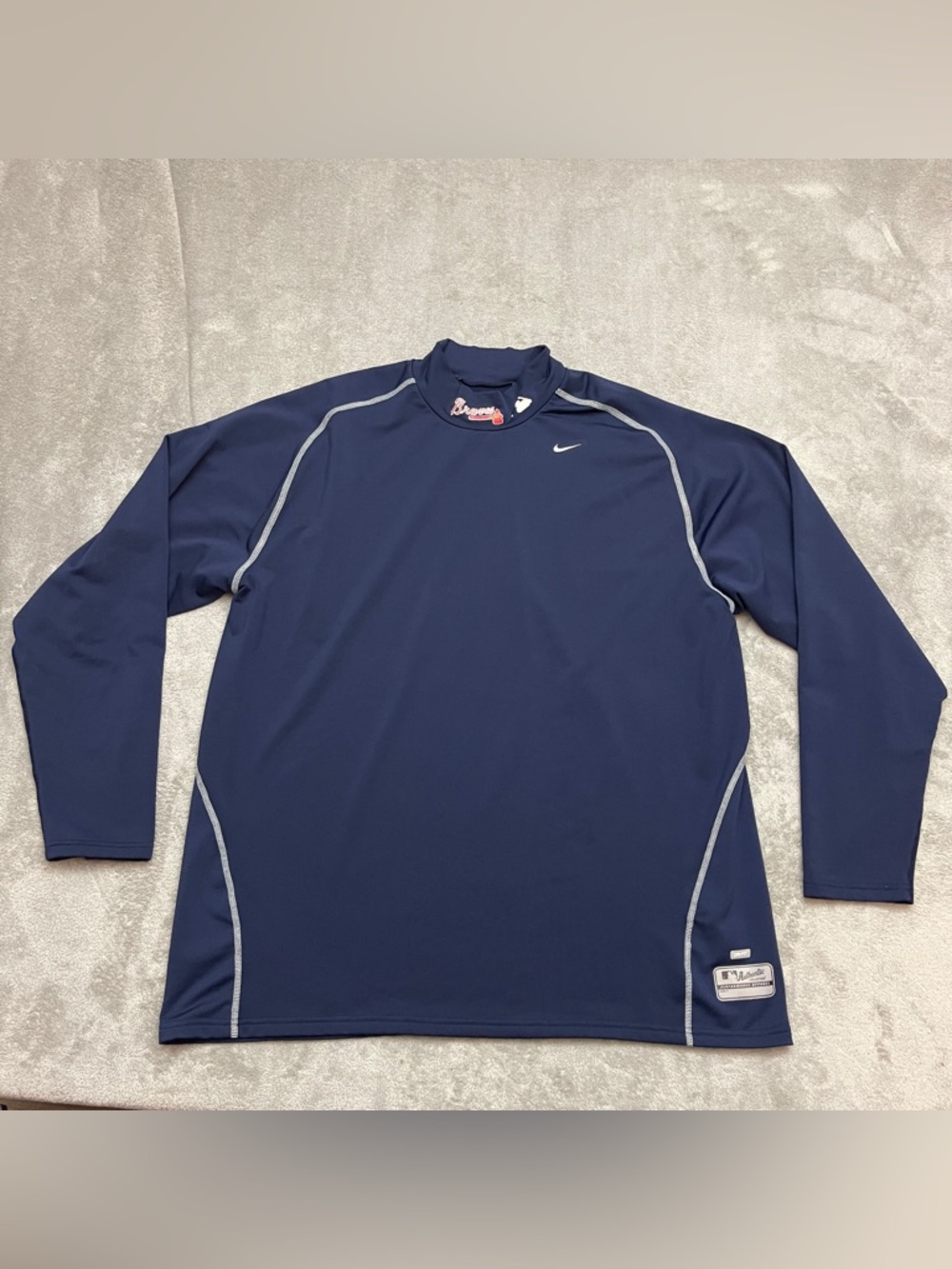 Atlanta Braves Shirt Mens XL Blue MLB Baseball Nike Long Sleeve Authentic